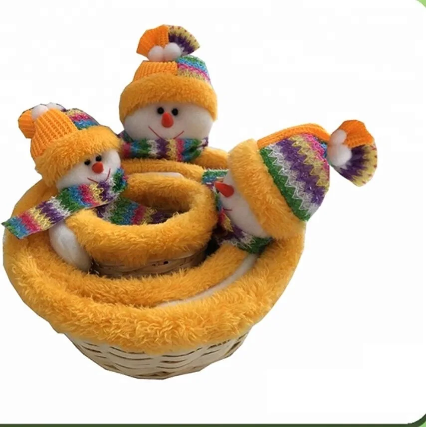 Рождественский стиль круглая упаковочная кукла подарок корзина ротанговая корзина детская подарочная корзина