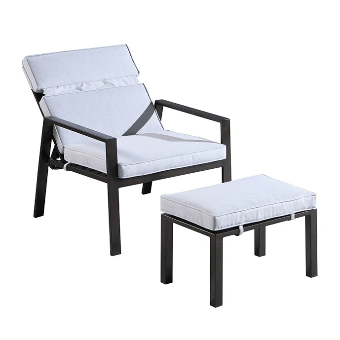 
outdoor furniture beach pool garden reclining chaise lounge chair and ottoman set 