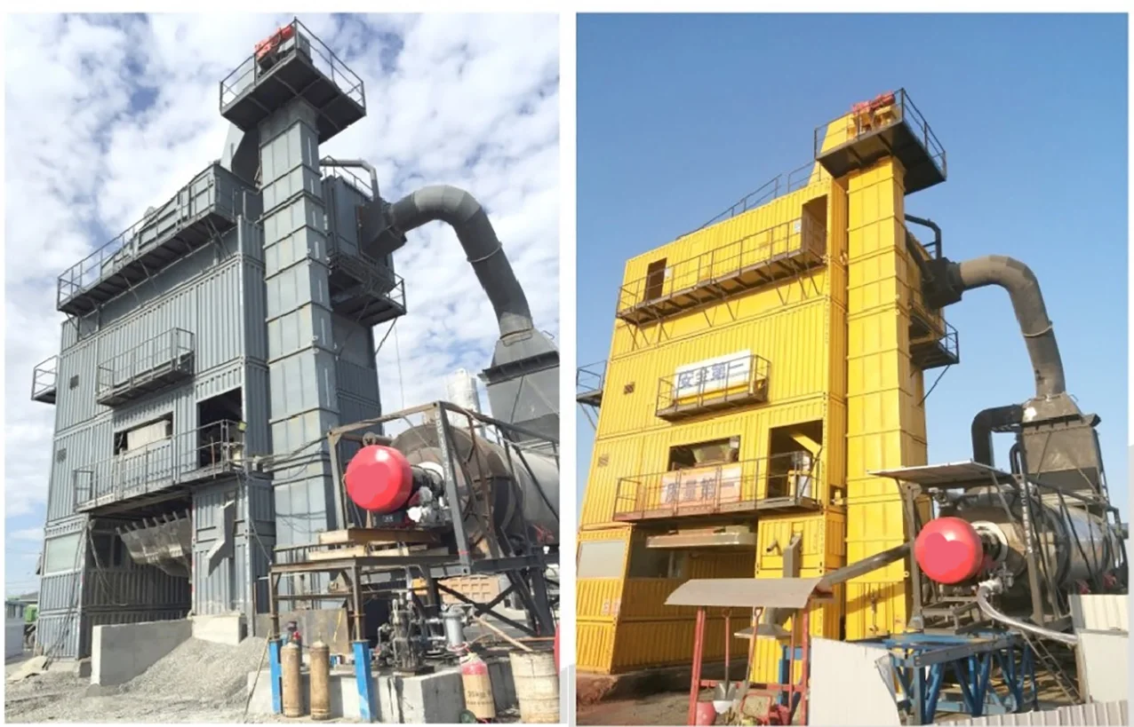 Diesel engine burner for asphalt mixing plant