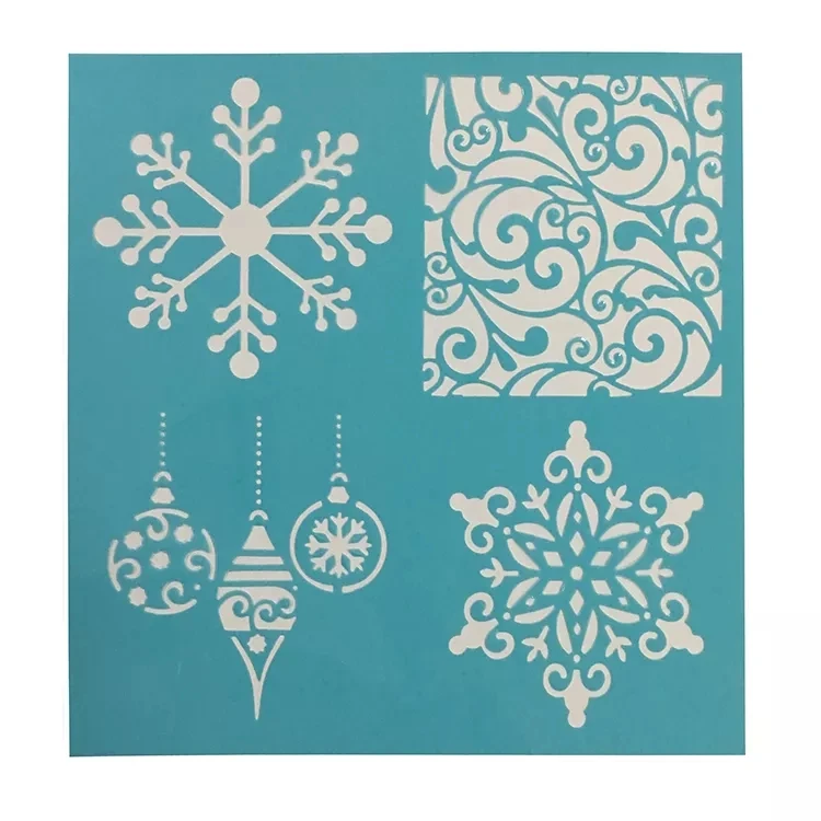 Custom Patterns Christmas Multifunction Drafting Tools Notebook Drawing Stencils PET Journal Template Painting Stencil