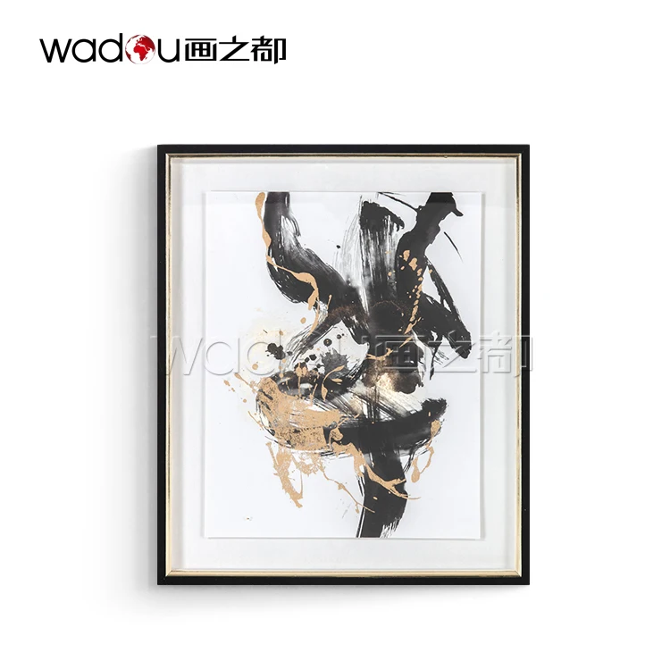 2022 Hot Sale Gold Foil Frame Art Abstract Simple Design Wall Art And Paintings For Wall Hanging Decor