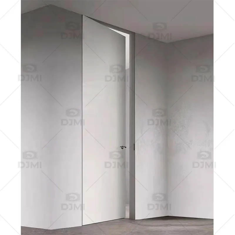 High quality hidden invisible modern solid core wooden interior white casement flush door solid wood made