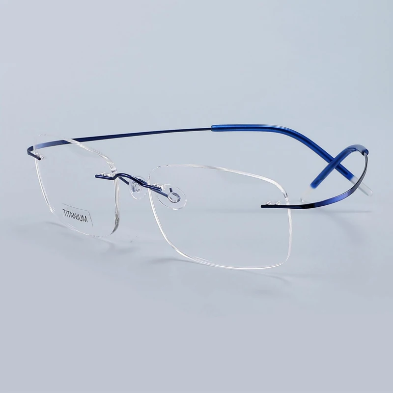 Custom Flexible Eye Wear Italian Brand Thin Eyeglasses Korean Designer Rimless Reading Glasses Titanium Spectacle Frames