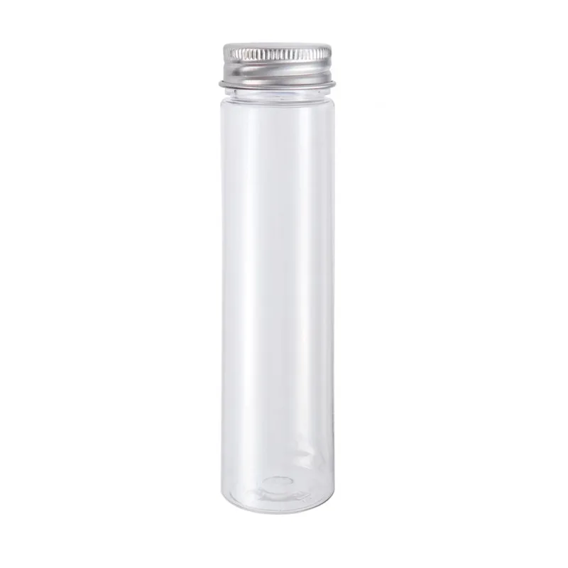 factory Wholesale Cheap Multiple Sizes PET plastic Test Tubes With aluminum Screw Caps