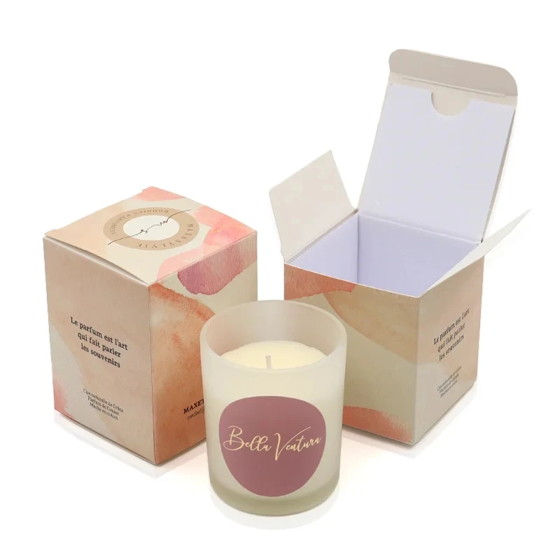 Wholesale Custom Label Frosted White Clear Empty Candle oval Jars Luxury Glass jars to make candles With Lids And box Packaging