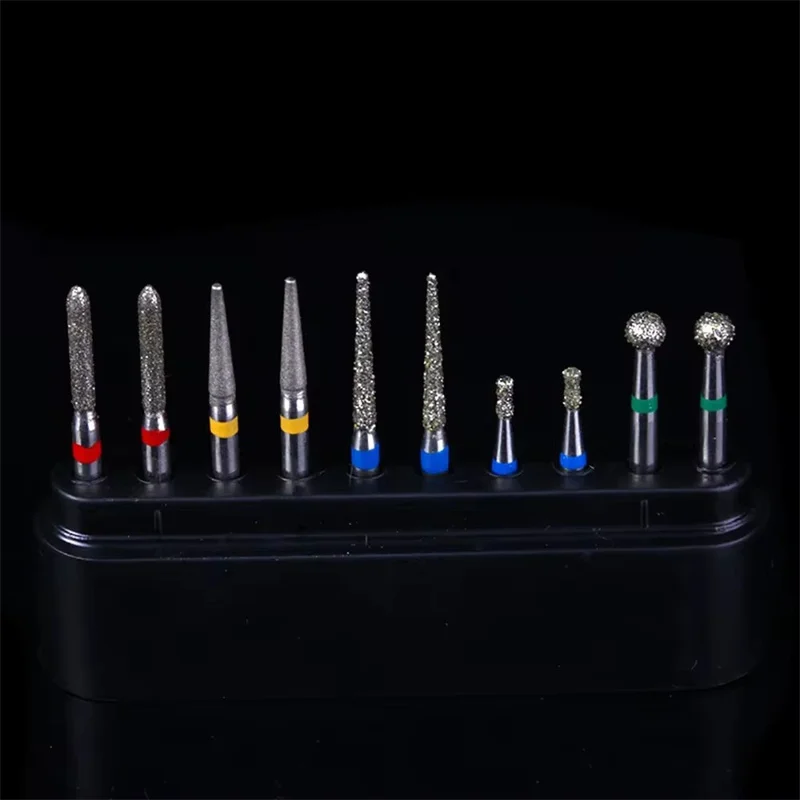 10pcs/box dental diamond drills dentist use dental polishing kits  OEM/ODM accept high speed dental bur