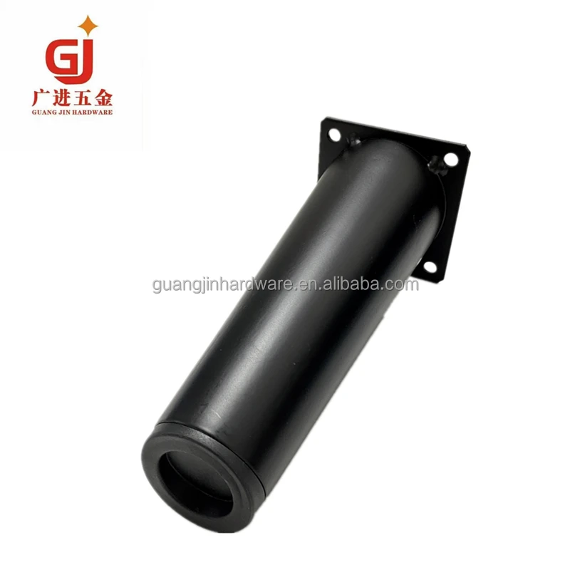 Simple dumb black metal 150MM oblique round tubular furniture feet with strong load-bearing sofa feet