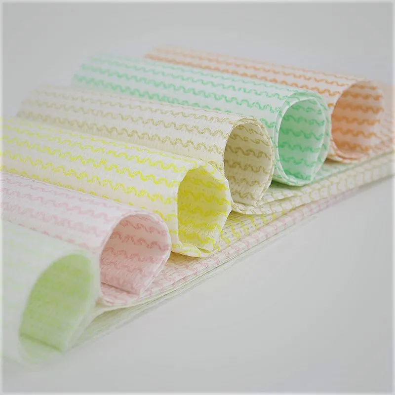 High Quantity 6 PC/ Bag Non-woven Pure Color Wiping Clothes, eco-friendly disposable kitchen cleaning towels