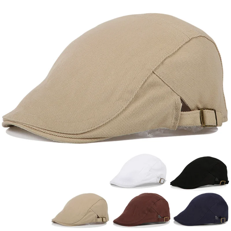 Gatsby Cabbie Beret British cap Newsboy Caps Mens Beret Caps White