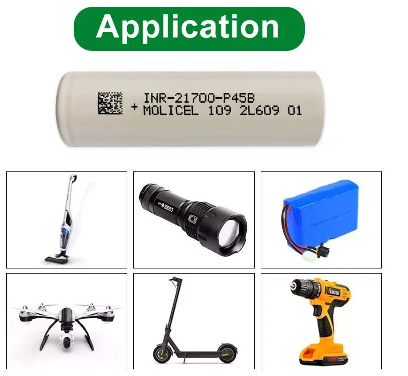 100% original high performance high capacity Molicel 21700 P45B 4500mah 45A beat molicel P42A