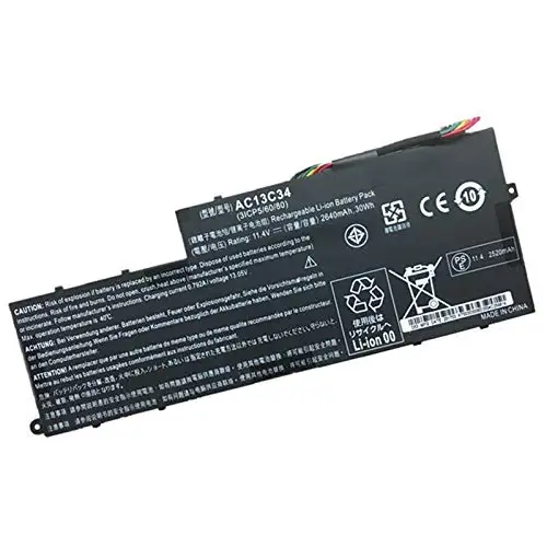  Натуральная 11 4 V 30WH 2640 мА/ч AC13C34 Аккумулятор для ноутбука Acer Aspire V5-122P V5-122P-0408 V5-122P-0467 E3-111 E3-112 V5-132