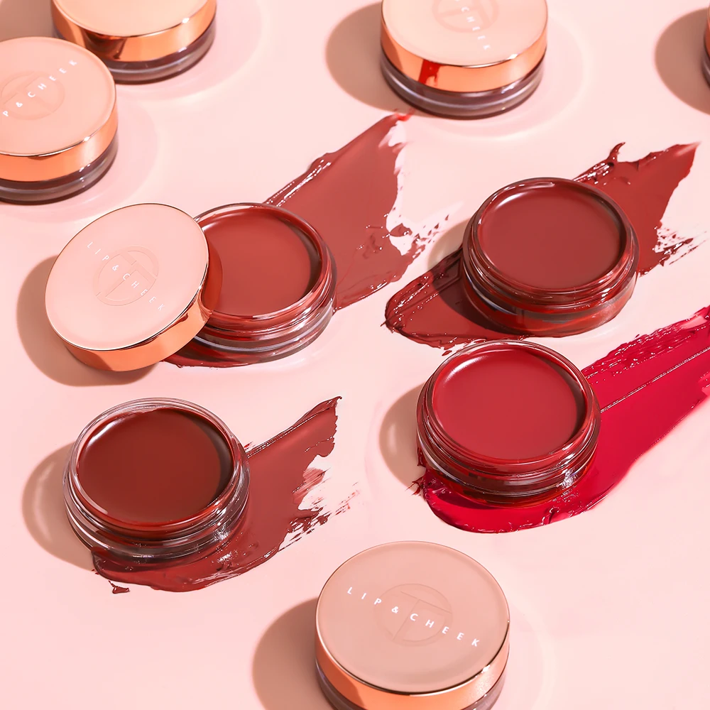 Кремовые румяна O.TW O.O 3 в 1, тени для век для губ, румяна, ТИНТ, крем для макияжа, Женская одинарная палитра, розовые румяна с палочкой