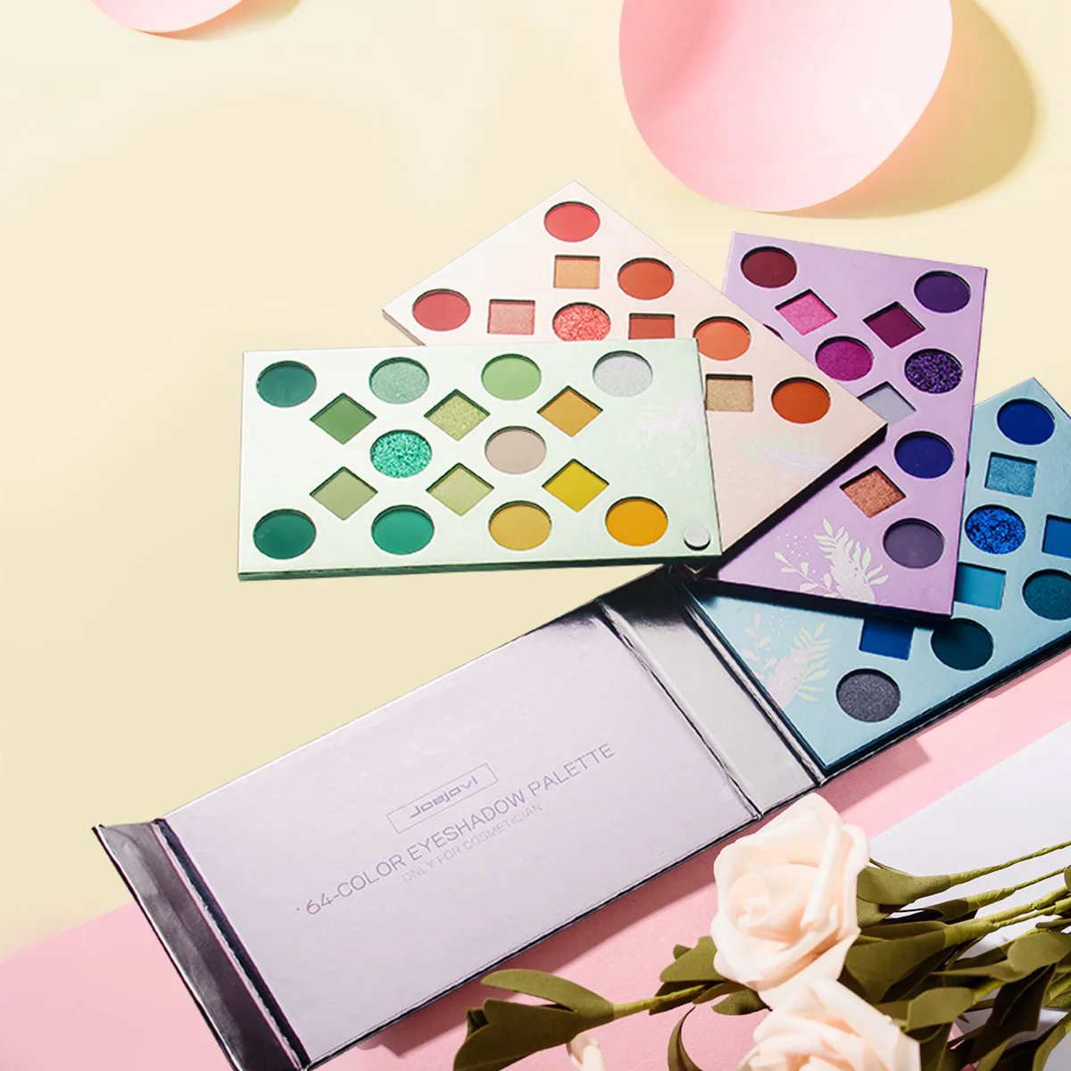 Оригинальная Палетка теней для век с коричневым блестящим макияжем, 64 цвета, индивидуальная торговая марка