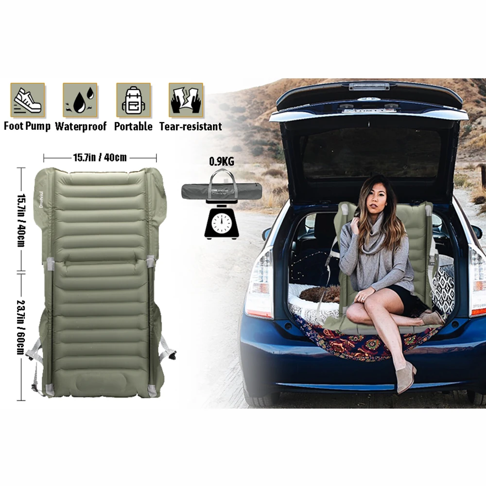 Stadium Inflatable Seat Cushion Portable Self Inflating Seat Pad for Airplane Camping Car Boat Traveling