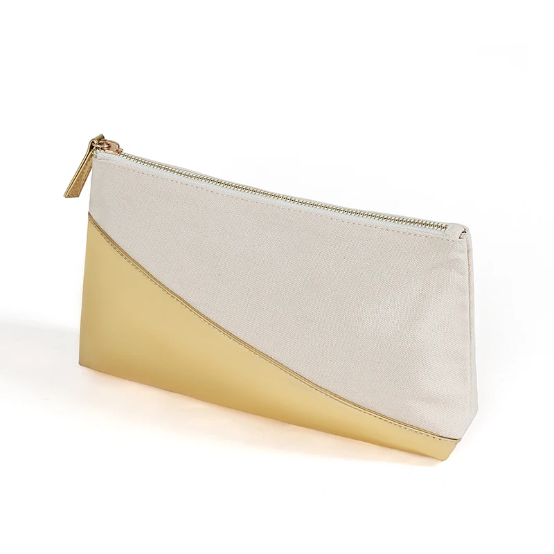 Custom multicolor canvas cotton makeup bag portable skincare storage clutch bag envelope case Bridesmaid cosmetic bag