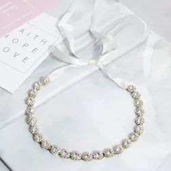 Bridal hair band daily ornaments ins flower rhinestone headband dress wedding headdress