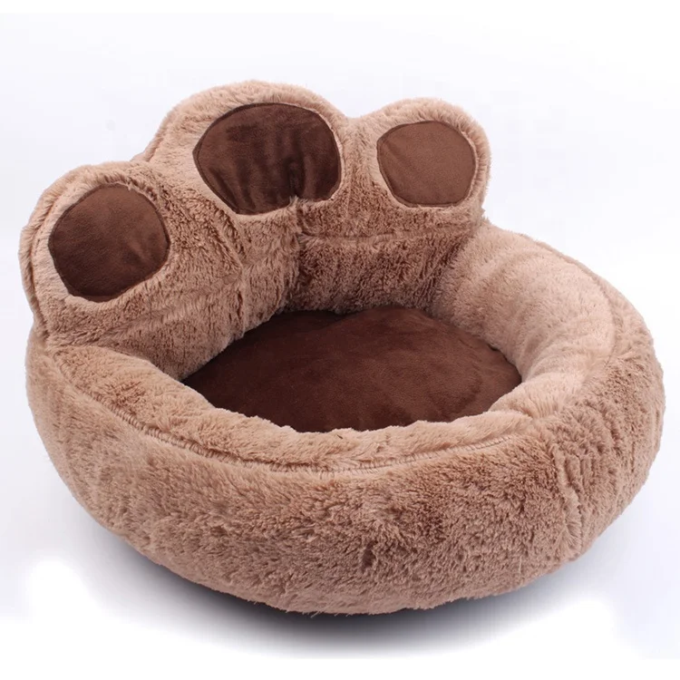 WY Wholesale Cheap Cat Cave Washable Bear Paw Dog Pad Warm Soft Fluffy Pet Cat Bedding