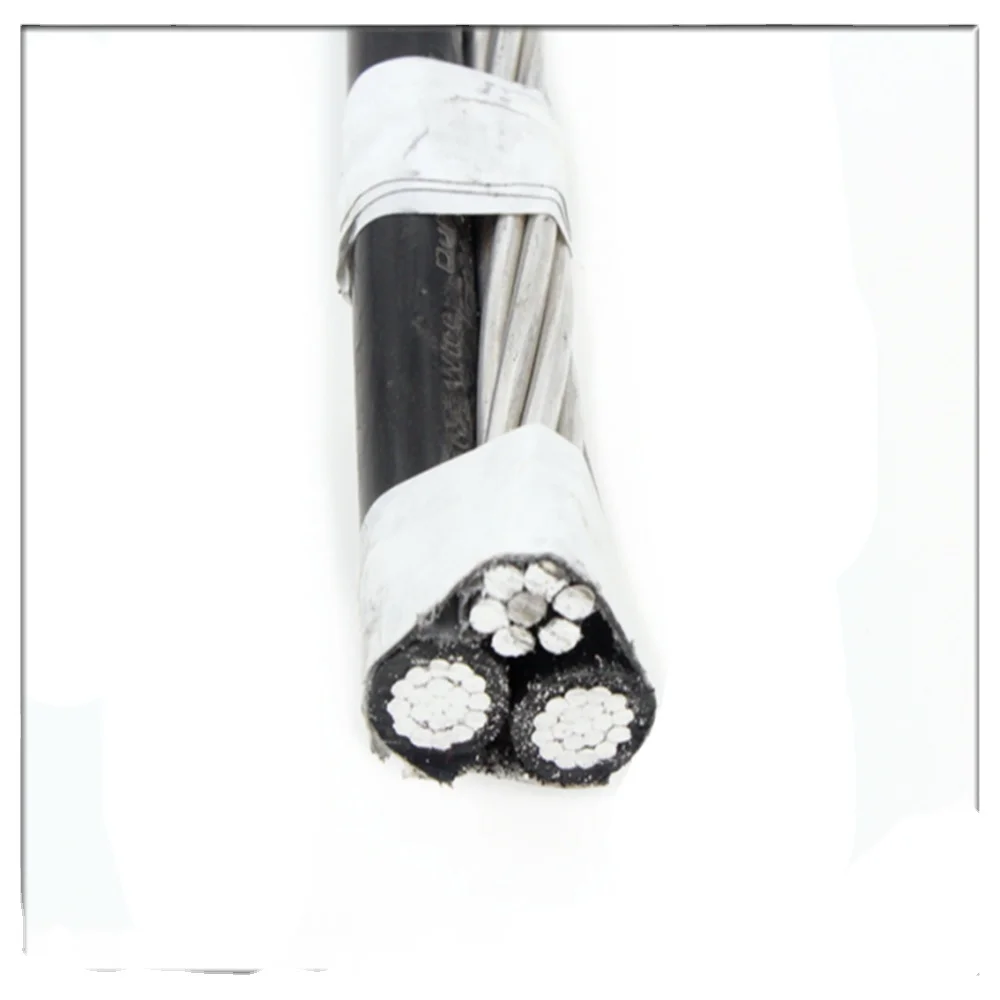 Aluminum Conductor Polyethylene insulated / Stranded Bare ACSR triplex service drop wire #6 specification