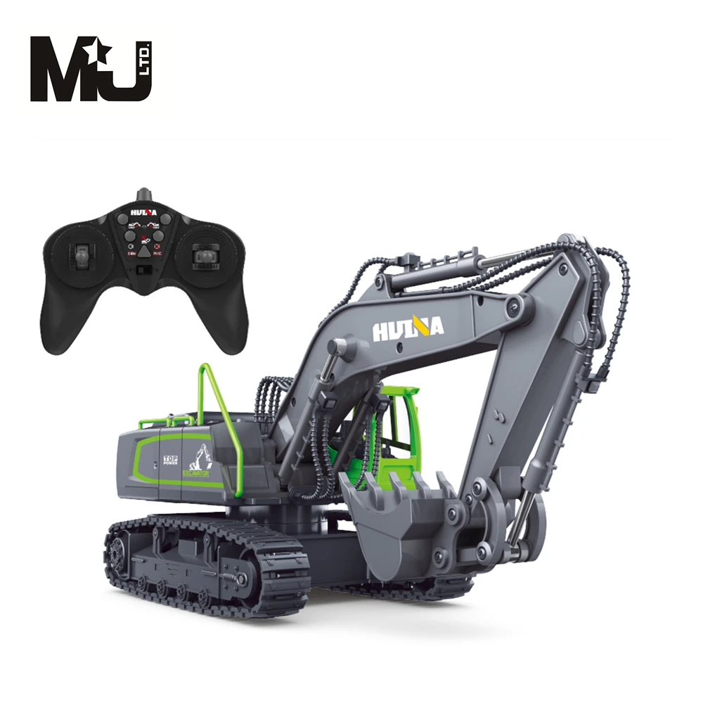 2022 New Arrival RC Toy Excavator Model 9 Channel Alloy 1/18 Scale Digger Crawlers Wheel Engineering Vehicle Tractor Toys
