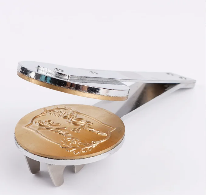 Настольная Золотая тисненая наклейка с бумажным сертификатом персональный логотип металлическая ручка тиснение печать на сухую