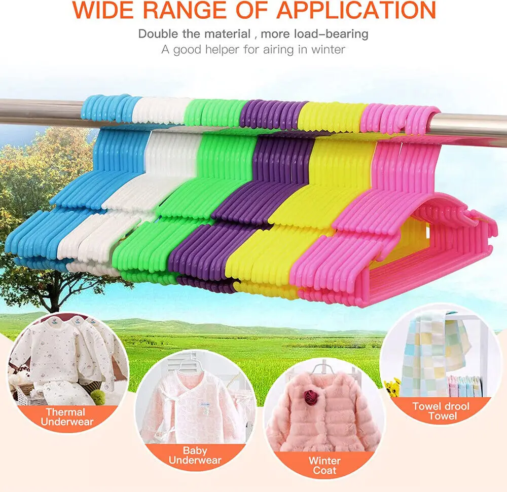Kids Plastic Hangers Baby Clothes Hanger Coloured Children Coat Hangers
