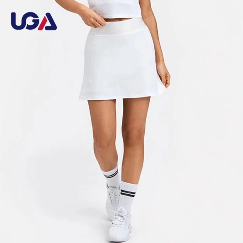 Женское белое платье для бега, велоспорта с логотипом на заказ, спортивные шорты для фитнеса и йоги в помещении, платье для гольфа, тенниса, спортивных тренировок с карманами