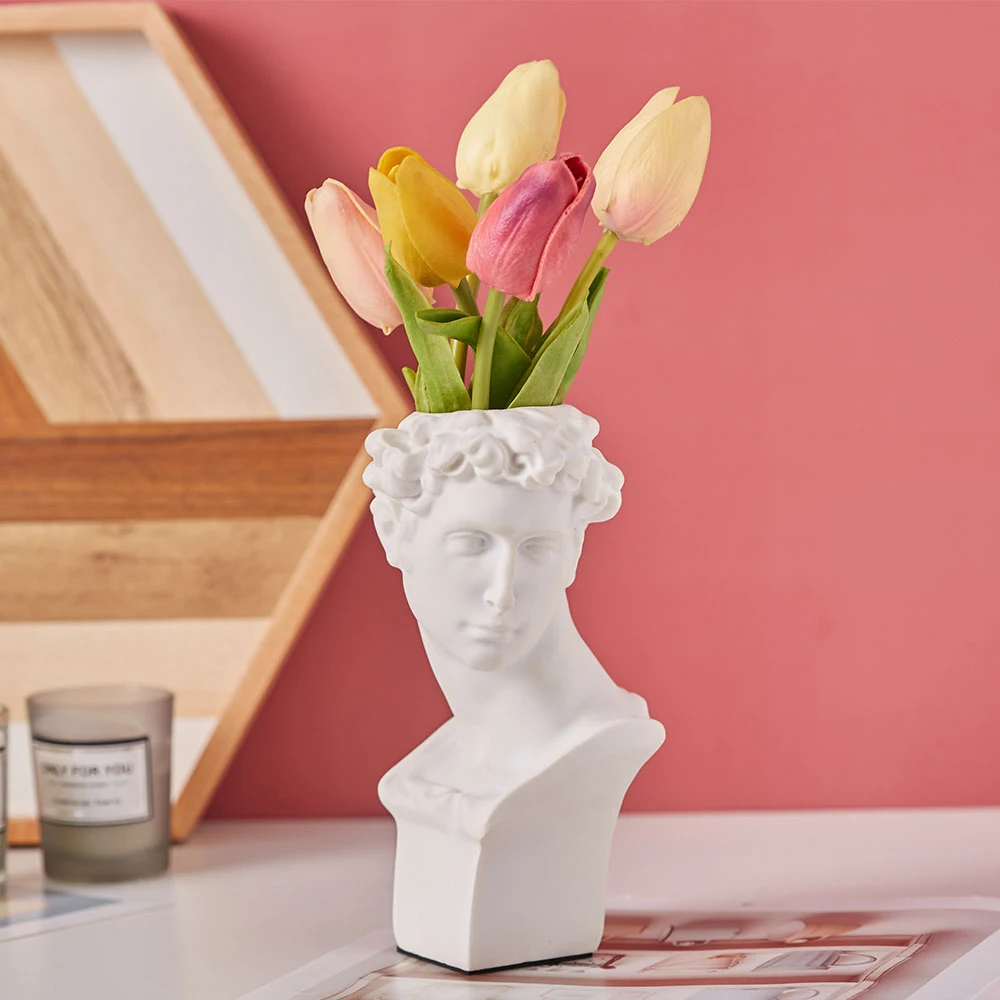 Creative Greek sculpture modern vase home decoration Nordic resin David home decoration vase