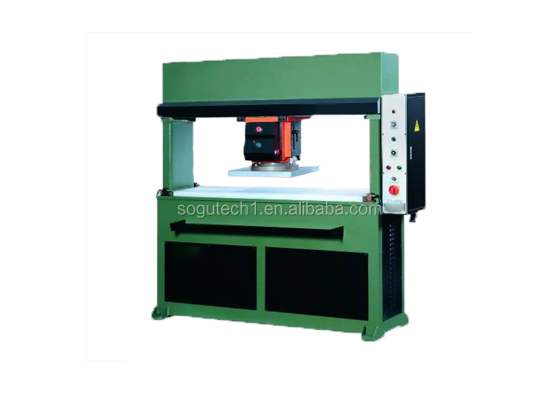 SOGUTECH China Footwear Hydraulic Cutting Machine / Shoe Making Machine price travelling head cutting machine with blue motor