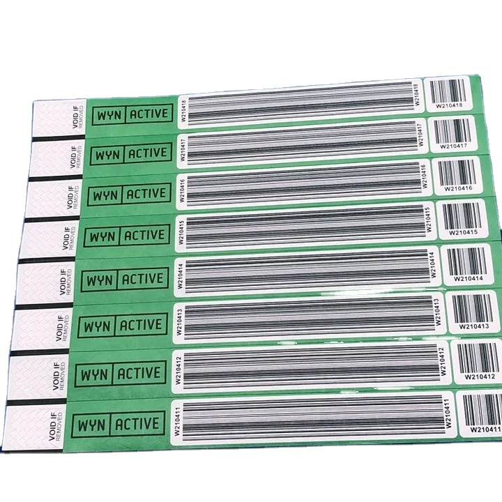 Waterproof Cheap Custom Dupont paper tyvek wristbands with barcode