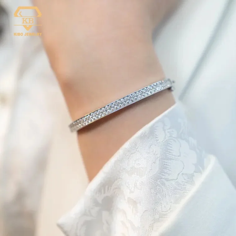 Fine Jewelry Silver 925 Bangle VVS Moissanite Lab Diamond Bracelet Bangle Moissanite Bracelets & Bangles