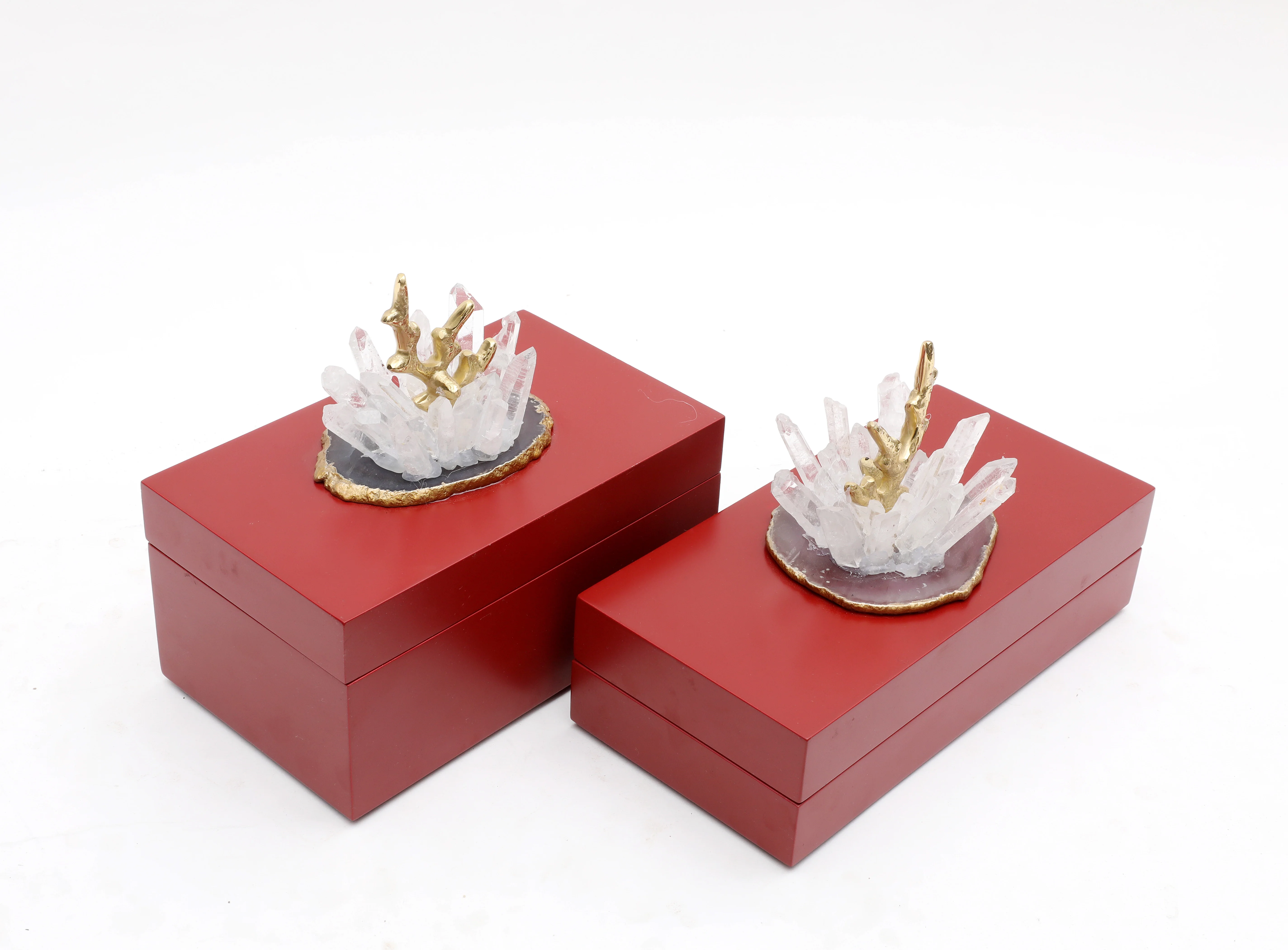 New Customized Modern Home Accessories Bridal Wedding Boxes Decorative Crystal accessories wood Jewelry Box Organizer