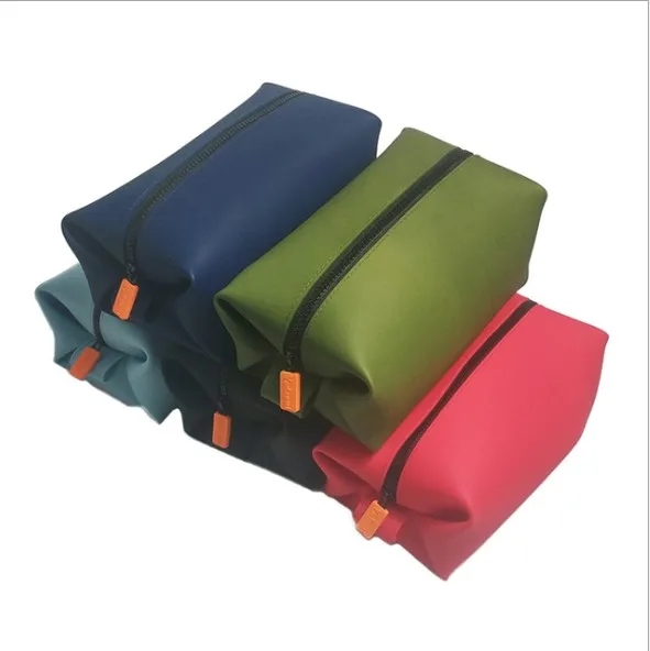 oem custom logo zipper soft army green travel shaving pouch makeup case eco-friendly silicone toiletry bag for mens male