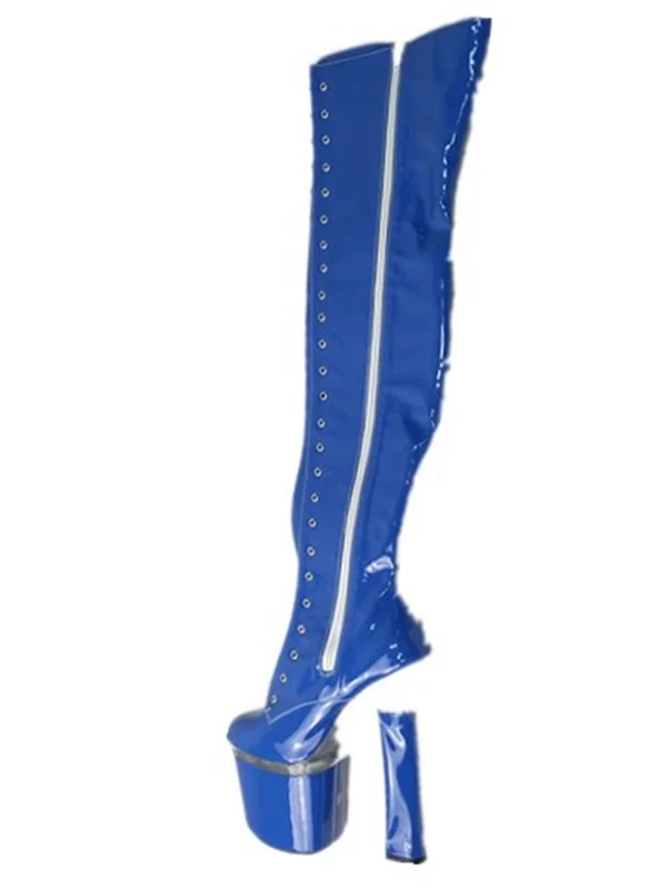 Сапоги высотой 18/20 см до колена сапоги для клубов и косплея обувь для танцев на шесте пикантная женская обувь модель обуви перекрестная обувь