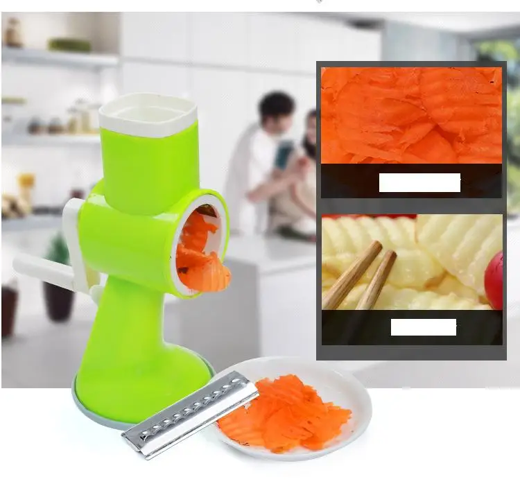 Wholesale Rotary Handheld Vegetable Slicer Cheese Grater food chopper rotary vegetable cutter