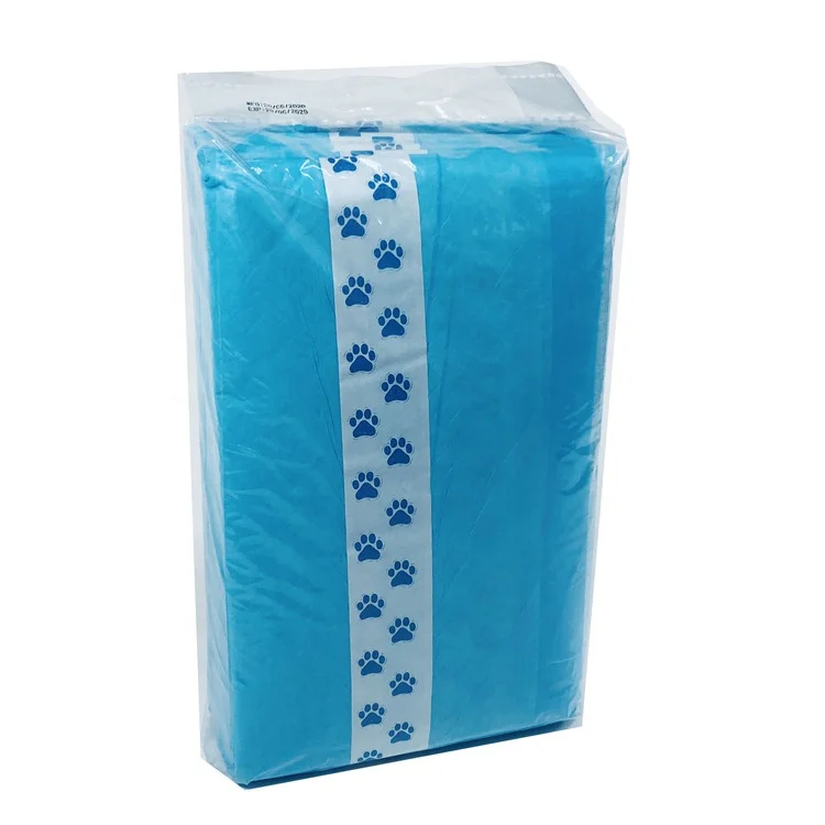 Blue OEM Manufacturer Disposable Pet Training Pad for Dogs with two Adhesive Tapes in China