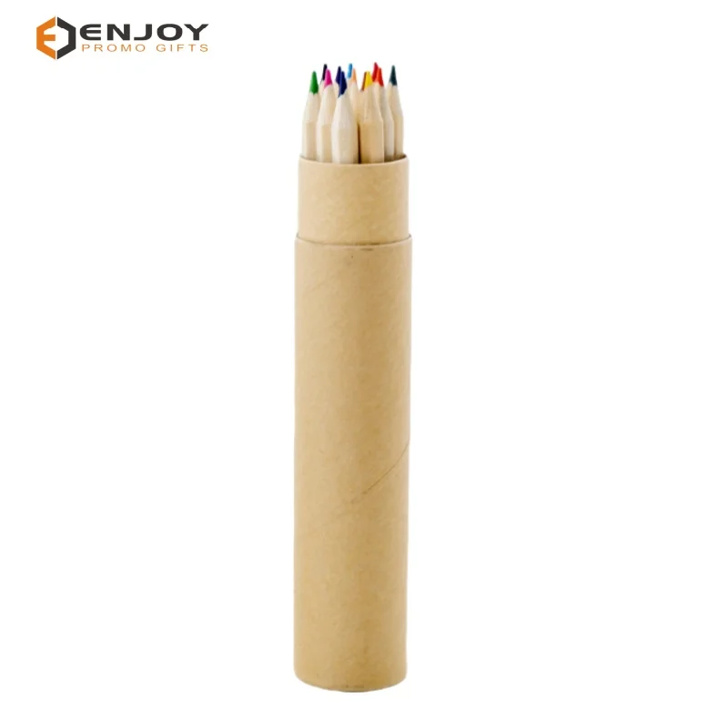 Custom wood color long barrel 12 color lead student painting fillers