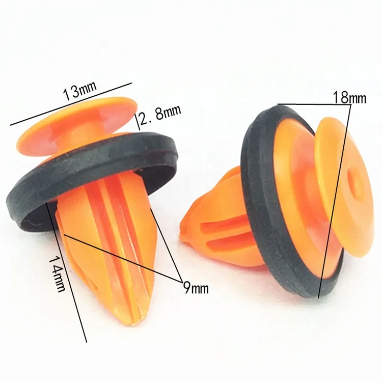 Nylon D774 Genuine Factory Rubber Ring Orange Fastener Rivets Vehicle Car Bumper Door Screw Clips