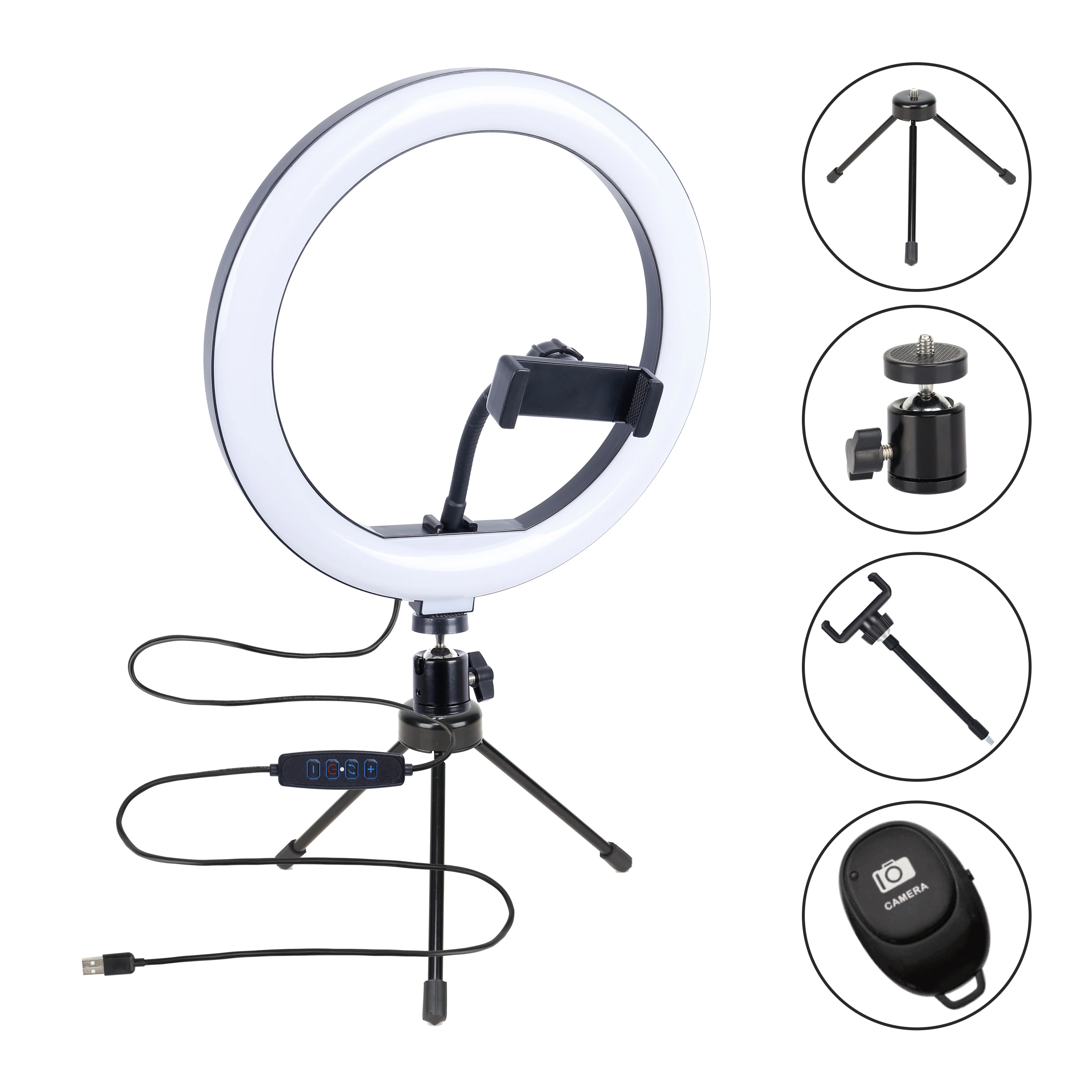Zomei 10 inch led ringlamp live youtube film makeup ring light with tripod standPhoto Studio Desktop lighting