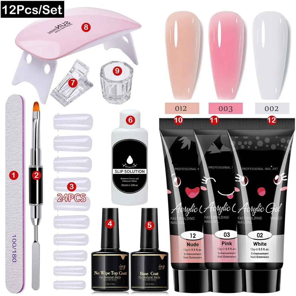 Private Label 12Pcs/set Nail Gel Polish Set Professional Gel Nail Polish Kit Nail Art set with UV Lamp