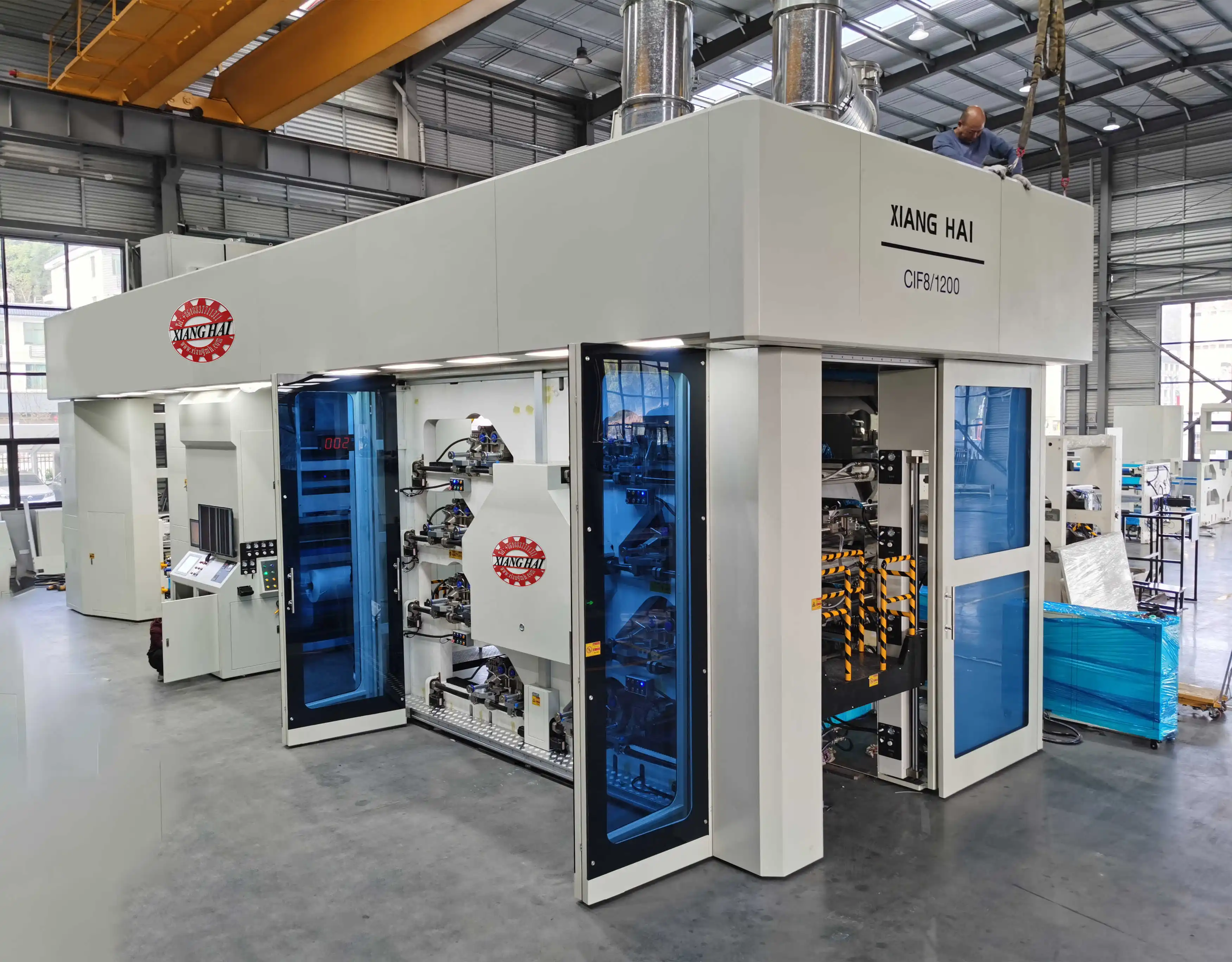 8 color flexographic CI Geaeless non-woven bag plastic film Flexographic printing press