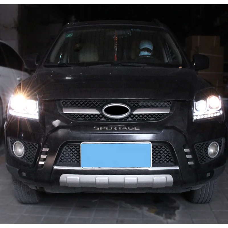 Led Headlamp Assembly Fog Lights For Kia 2007-2012 Sportage Font Headlight LED Lens Daytime Running Lamp Car Accessories