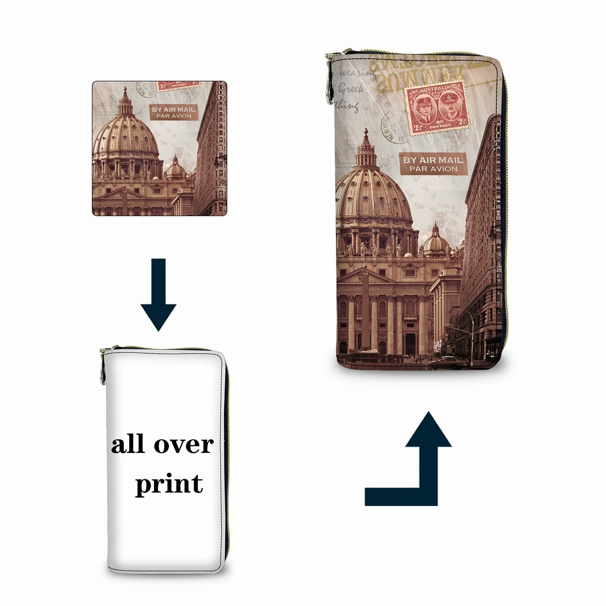 New Sublimation Blanks Wallets Zipper Women Leather Custom Wallet Large Capacity Designer Card Holder Wallet