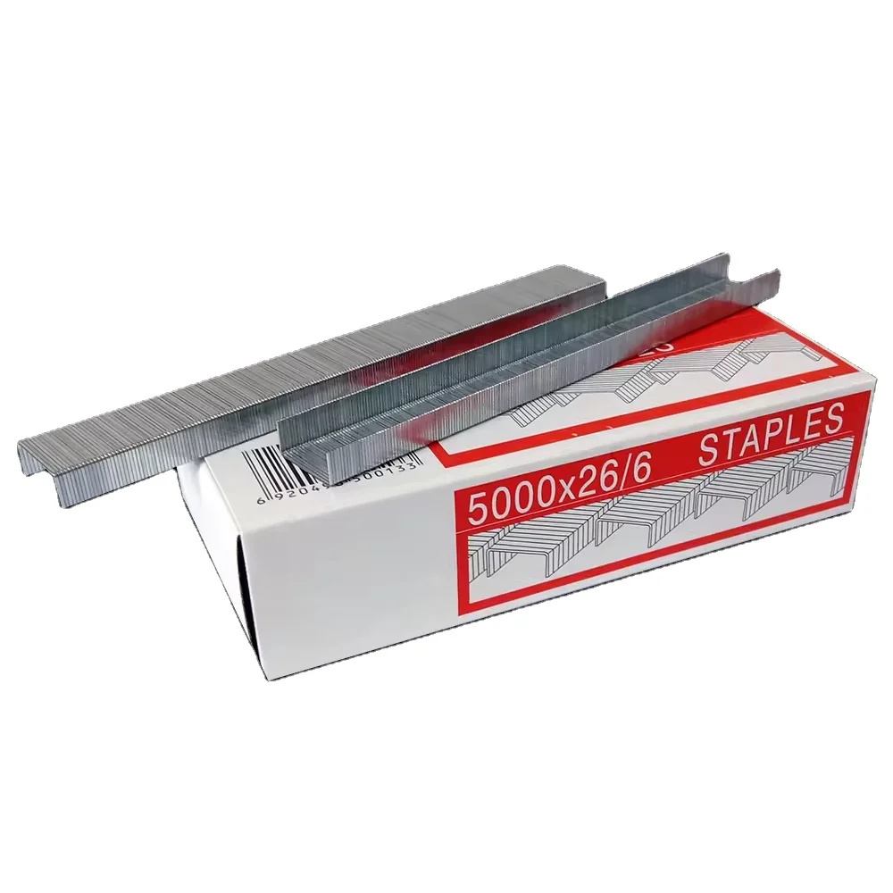 Desktop Stapler Staples Galvanized Standard Stapler Pin for Office Factory Supply 26/6 Metal Sruler Setsteel Office Stationery