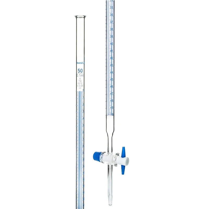 High borosilicate 3.3 glass burette  Acid Base burette with ce iso