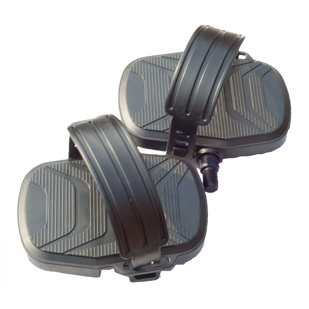 Toyar Spinning Bicycle Pedals with Wide Durable Strap Exercise Pedal Big Platform Prevent Rollover Keep Balance Sports Pedal