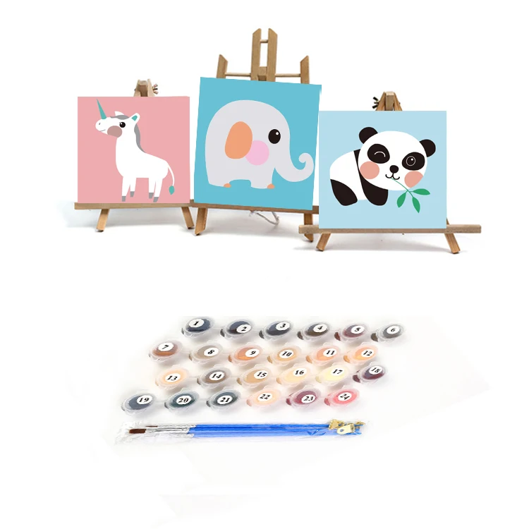 Animals DIY Paint by Numbers Painting Kit Kids Image Paints by Numbers Hand Painted Unique Gift for Children Doctor 20x20cm