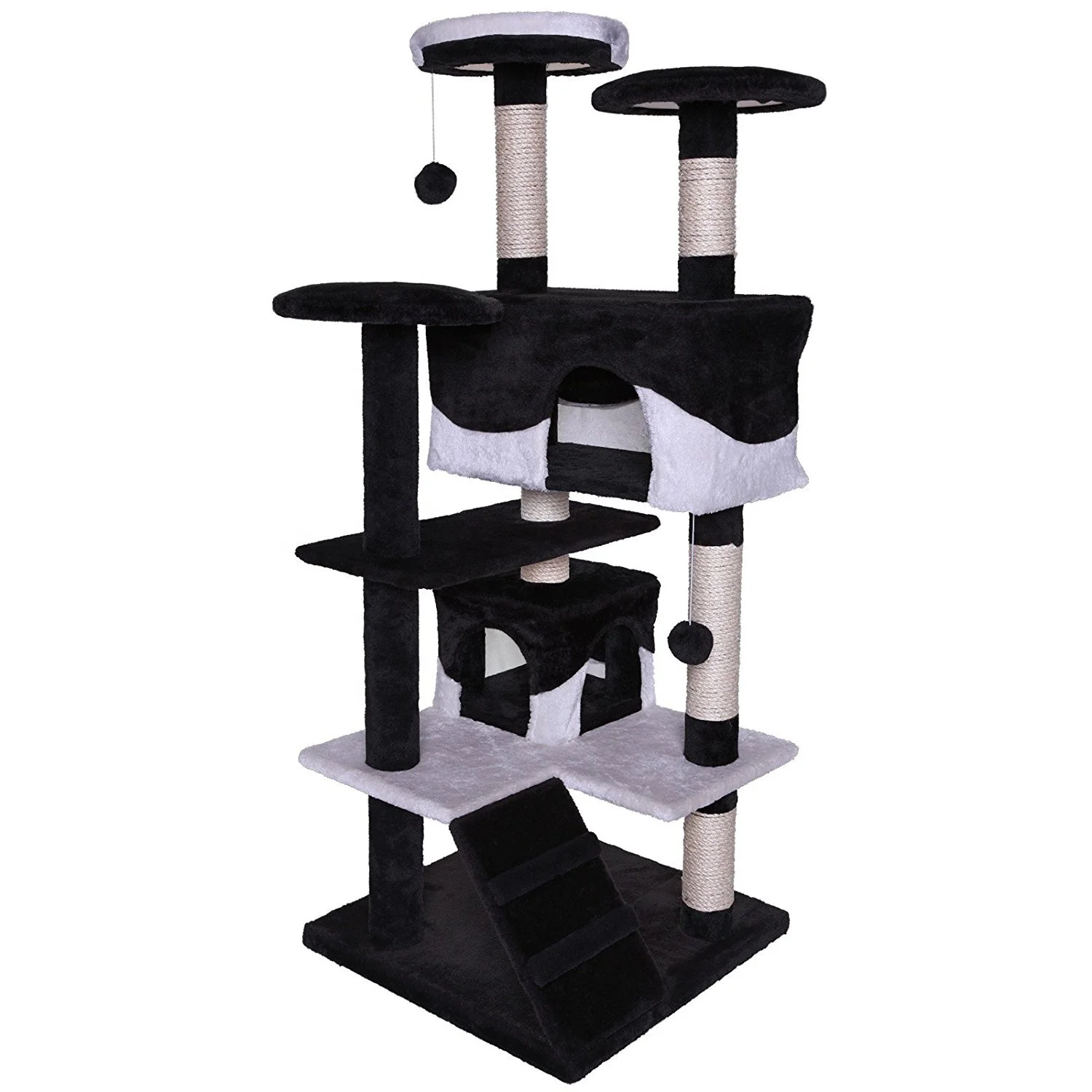 Multi Color Easy Assemble Flake Board  Wooden Cat Tree Cat Cage Cat Scratcher House With Post Condos