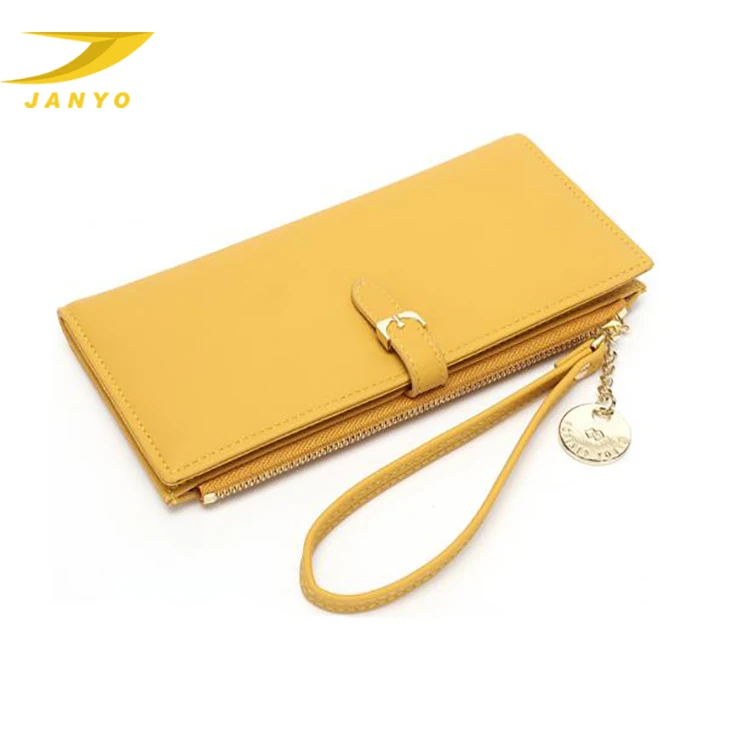 high quality cheap PU leather cash long ladies wallet