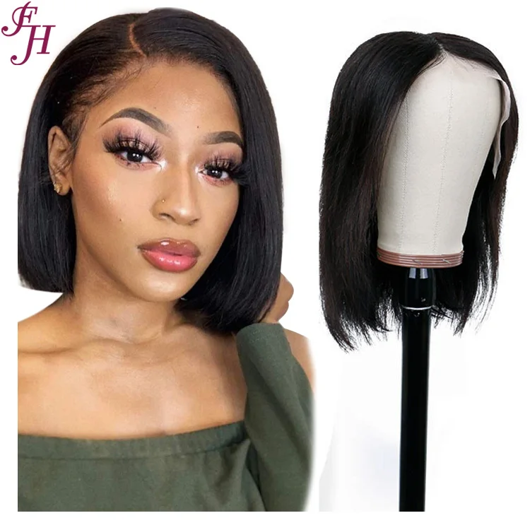 FH Wholesale Glueless Short Bob Human Hair Wigs HD Feathery Bob Wig Human Hair Lace Frontal 14inch Bob Cut Wig