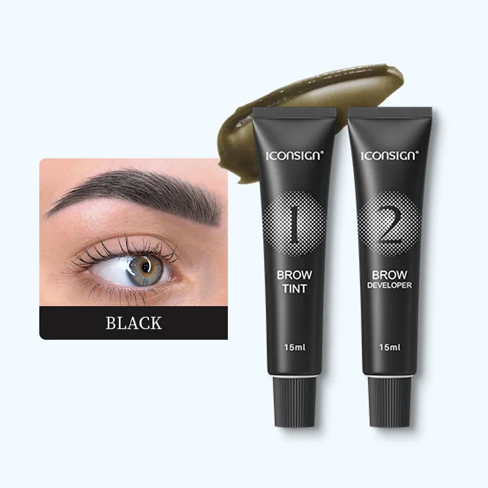 Waterproof 15ml henna brow tint dye eyebrow tint logo henna for eyebrows